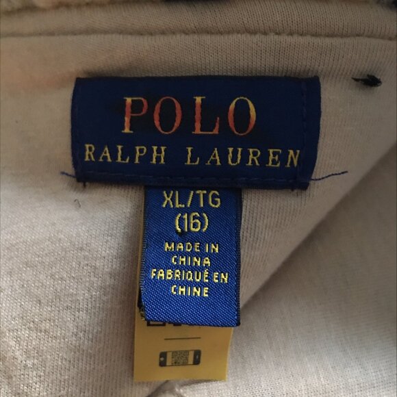 Polo Ralph Lauren Girl's Ocelot Sherpa 1/4 Zip Jacket Sweatshirt Leopard XL (16) - Picture 5 of 5